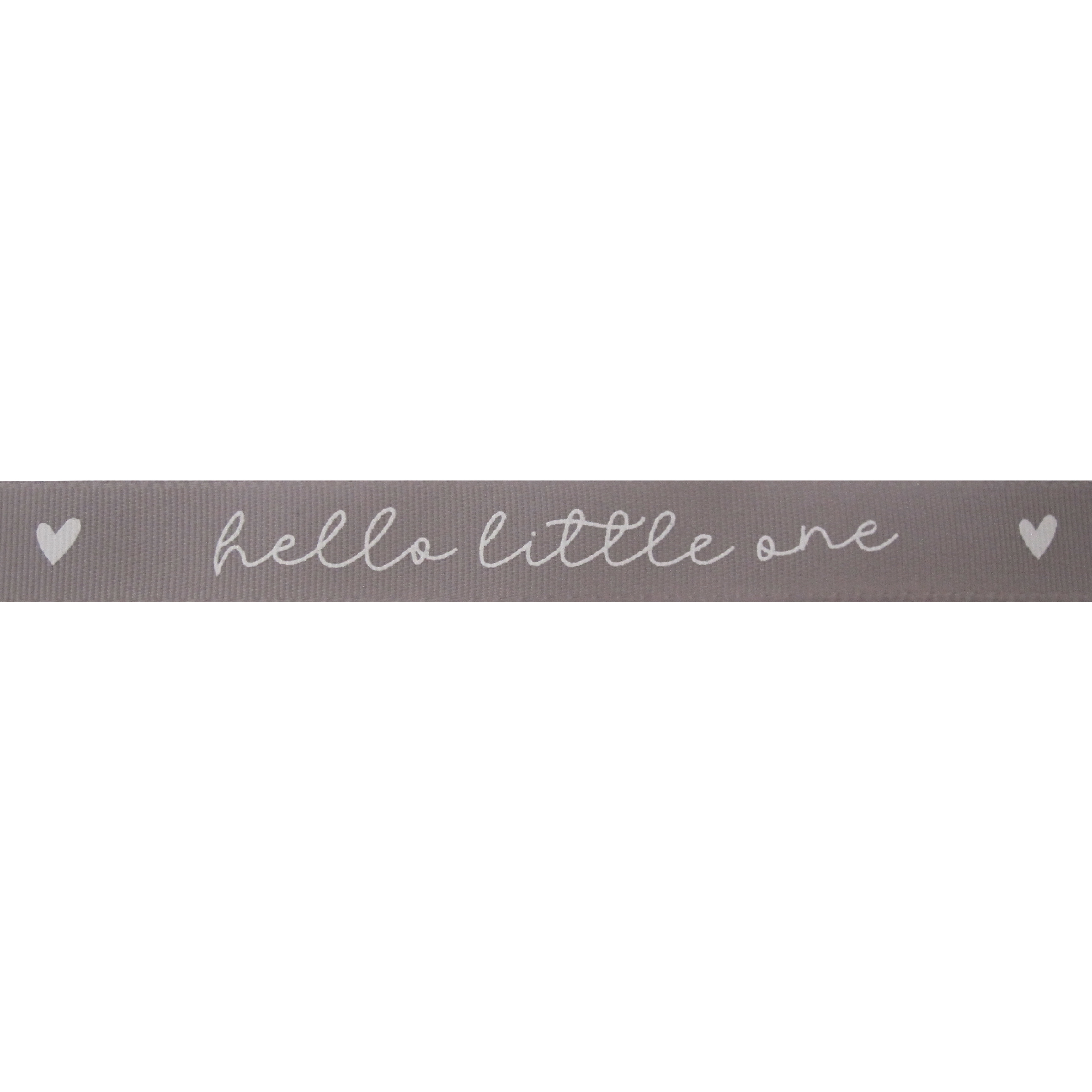 Baby lint 10mm - Hello Little One Hartje Grijs Wit