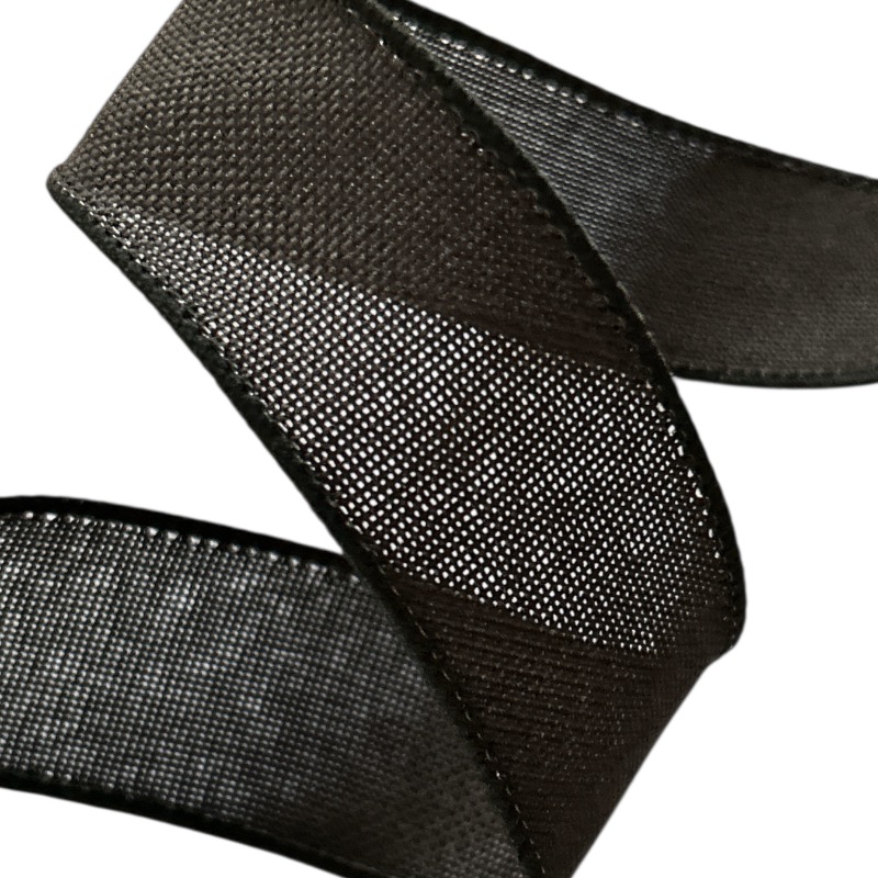 Band mit Drahtkante 38mm - Webband Jute Burlap Look Schwarz (Rolle 3 Meter) Band mit Drahtkante 38mm - Webband Jute Burlap Look Schwarz (Rolle 3 Meter)