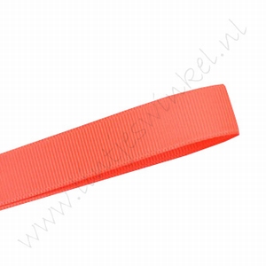 Grosgrain lint 16mm (rol 91 meter) - Neon Oranje (600)