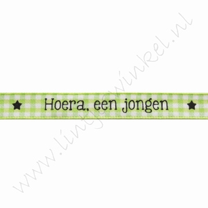 Baby lint 10mm (rol 22 meter) - Hoera, een Jongen Lime