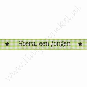 Baby lint 10mm (rol 22 meter) - Hoera, een Jongen Lime