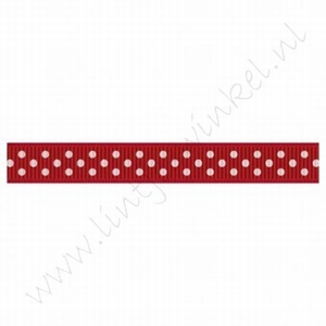 Stippenlint 10mm (rol 22 meter) - Rood Wit