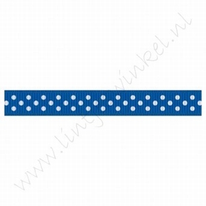 Stippenlint 10mm (rol 22 meter) - Donker Blauw Wit