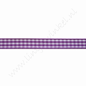 Geruit lint 10mm (rol 22 meter) - Violet