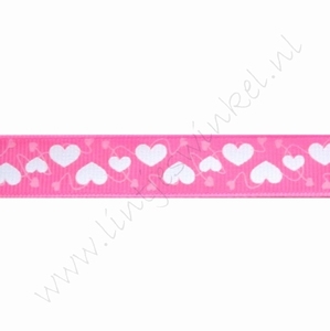 Lint harten 16mm (rol 22 meter) - Roze Wit