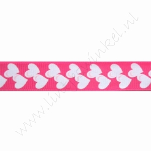 Lint harten 16mm (rol 22 meter) - Pink Wit