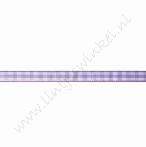 Geruit lint 6mm (rol 45 meter) - Lavendel
