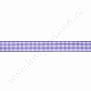 Geruit lint 10mm (rol 45 meter) - Lavendel