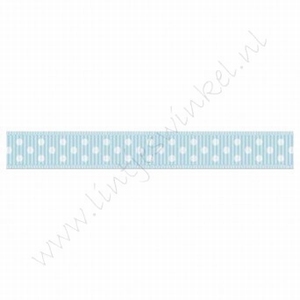 Stippenlint 10mm (rol 22 meter) - Licht Blauw Wit