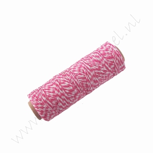 Bakers Twine / katoenkoord (rol 91 meter) - Pink Wit