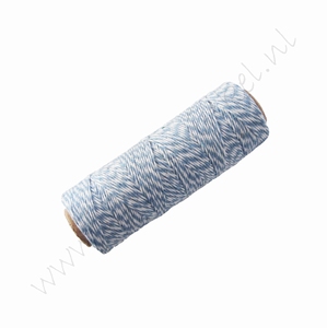 Bakers Twine / katoenkoord (rol 91 meter) - Licht Blauw Wit