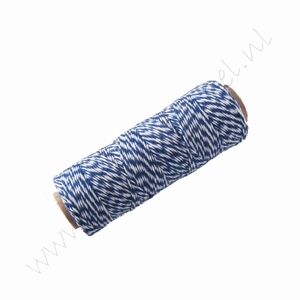 Bakers Twine / katoenkoord (rol 91 meter) - Donker Blauw / Marine Wit