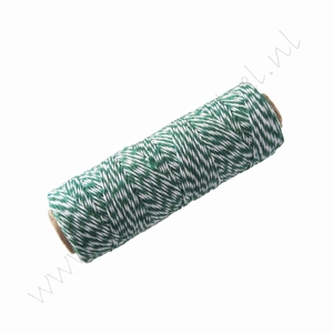 Bakers Twine / katoenkoord (rol 91 meter) - Groen Wit