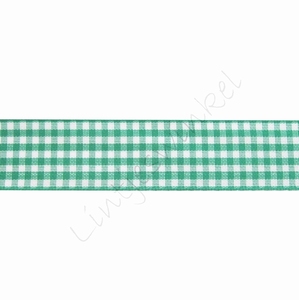 Geruit lint 22mm (rol 22 meter) - Groen