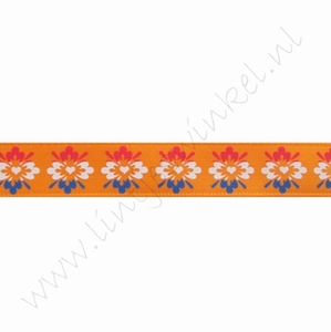 Satinband Hollandia 12mm (Rolle 22 Meter) - Fliese Delft Orange