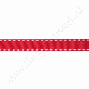 Lint stiksels 10mm (rol 22 meter) - Rood Wit