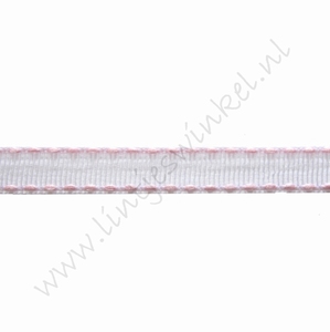 Lint stiksels 10mm (rol 22 meter) - Wit Roze