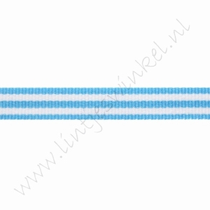 Strepenlint 10mm (rol 18 meter) - Licht Blauw Wit