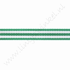 Strepenlint 10mm (rol 18 meter) - Groen Wit