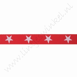 Lint sterren 10mm (rol 22 meter) - Rood Wit