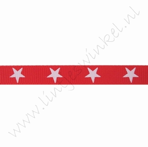 Lint sterren 10mm (rol 22 meter) - Rood Wit