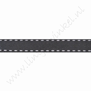 Lint stiksels 10mm (rol 22 meter) - Donker Grijs Wit