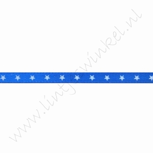 Satinband Sterne 3mm (Rolle 22 Meter) - Dunkel Blau Weiß