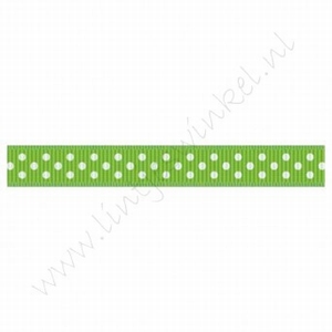 Stippenlint 10mm (rol 22 meter) - Appelgroen Wit