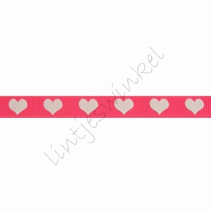 Glow in the dark lint 10mm (rol 22 meter) - Grosgrain Hart Shocking Pink