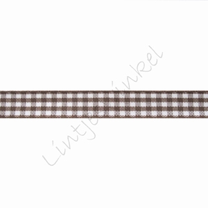 Geruit lint 10mm (rol 22 meter) - Bruin