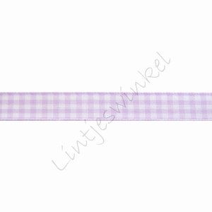 Geruit lint 10mm (rol 22 meter) - Hyacint