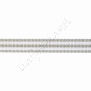 Band Streifen 10mm (Rolle 18 Meter) - Grau Weiß