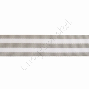 Strepenlint 22mm (rol 18 meter) - Grijs Wit