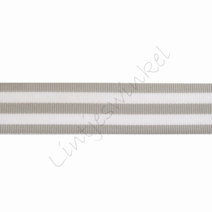 Strepenlint 22mm (rol 18 meter) - Grijs Wit