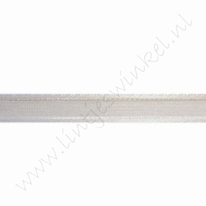 Organza Satijnrand 10mm (rol 22 meter) - Creme