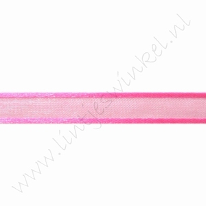 Organza Satijnrand 10mm (rol 22 meter) - Shocking Pink