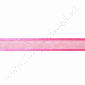 Organza Satinrand 10mm (Rolle 22 Meter) - Shocking Pink