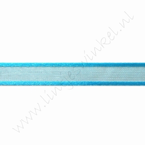 Organza Satinrand 10mm (Rolle 22 Meter) - Aqua