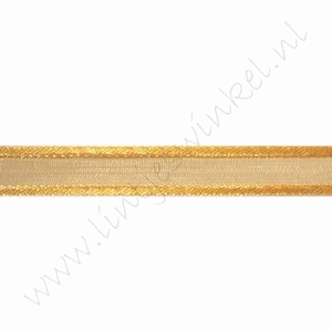 Organza Satijnrand 10mm (rol 22 meter) - Antiek Goud