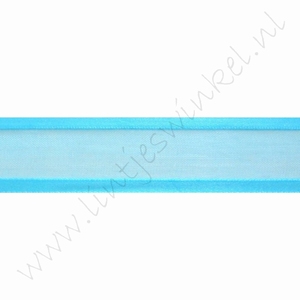 Organza Satijnrand 22mm (rol 22 meter) - Aqua