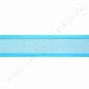 Organza Satijnrand 22mm (rol 22 meter) - Aqua