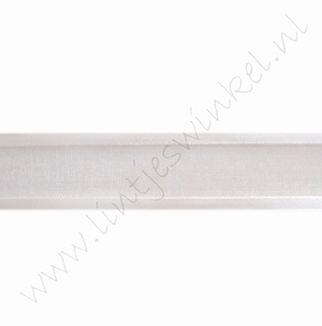 Organza Satijnrand 22mm (rol 22 meter) - Creme