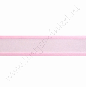 Organza Satijnrand 22mm (rol 22 meter) - Licht Roze