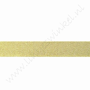 Glitter organza lint 16mm (rol 22 meter) - Goud