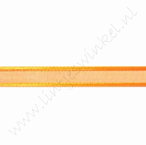 Organza Satijnrand 10mm (rol 22 meter) - Oranje