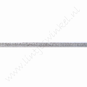 Strepenlint 3mm (rol 18 meter) - Zilver Metallic Wit