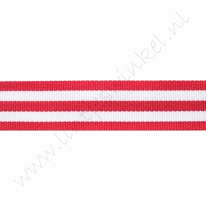 Strepenlint 22mm (rol 18 meter) - Rood Wit