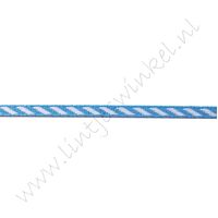 Band Streifen 3mm - Diagonal Aqua Weiß