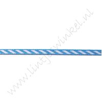 Strepenlint 3mm - Diagonaal Aqua Wit