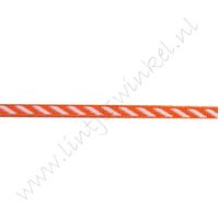 Band Streifen 3mm - Diagonal Orange Weiß